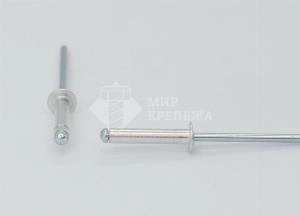 Заклепка DIN 7337 вытяжная стандартный борт 4,8х8 ал/ст КИТАЙ