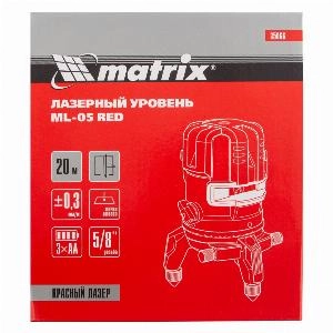 Лазерный уровень ML 05 Red, 20 м, 635 нм, резьба 5/8" Matrix